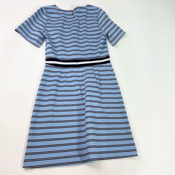 Draper James Ponte A-line Dress Womens Small Blue Stripe V-Neck Short Sleeve - Picture 10 of 11